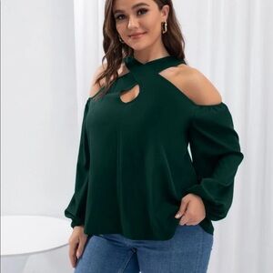 SHEIN Curve Criss Cross Blouse